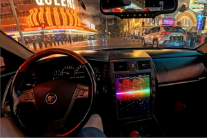XLR Cadillac interior with prototype Max-Din installed